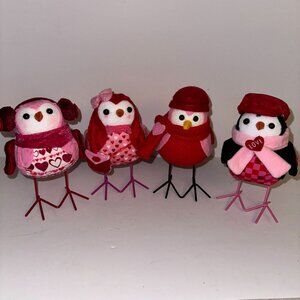 7” Way To Celebrate 4 Valentine's Day Fabric Birds Red Pink Heart Love Decor